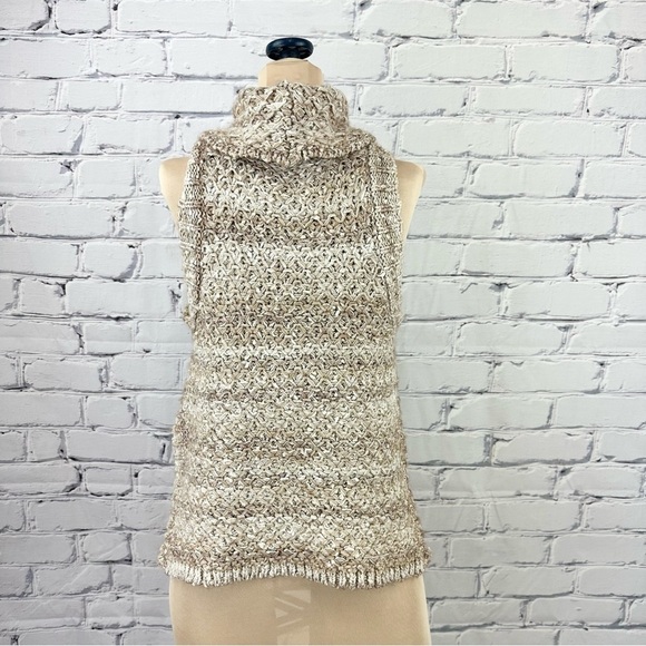 Pilcro Anthropologie Sleeveless Turtleneck Sweater Cotton Wool Blend XS Brown - Picture 3 of 12